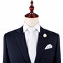 Classic White Cotton Skinny Tie & Pocket Square Set