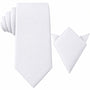 Classic White Cotton Skinny Tie & Pocket Square Set