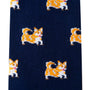 Corgi dog print socks in navy blue base featuring adorable corgi design by AusCufflinks