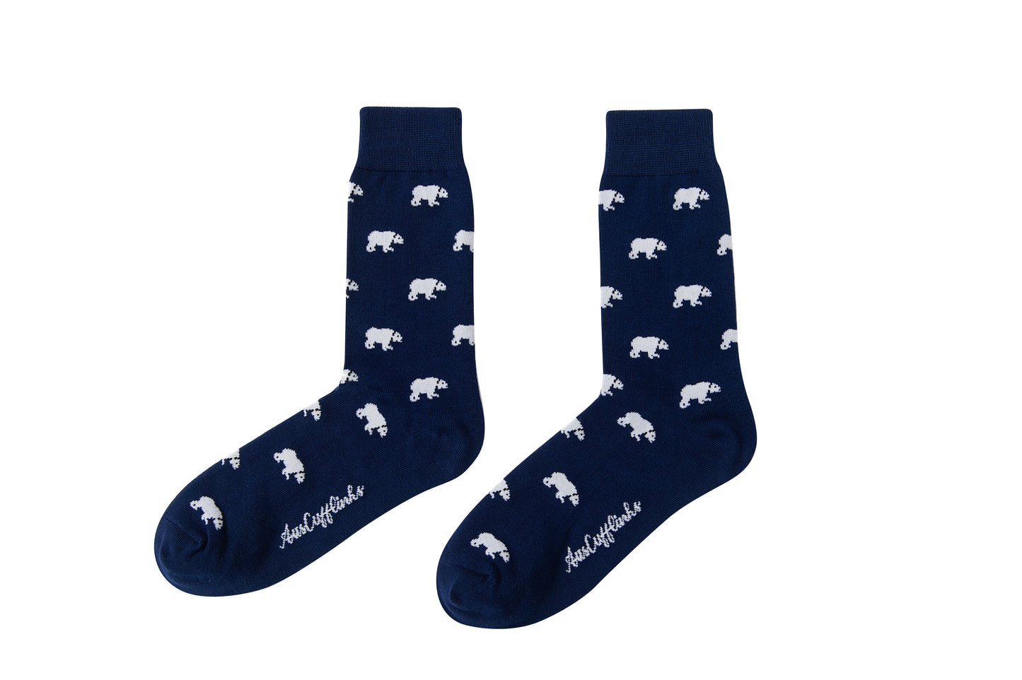 Cute and stylish polar bear pattern socks in navy blue