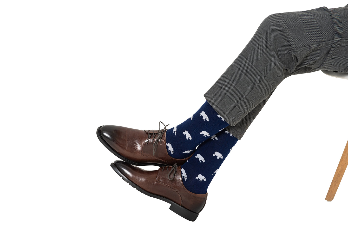 Men’s polar bear print socks in navy blue with white bear accents by AusCufflinks