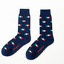 Fun novelty socks for men with Mexican and Italian flag design in vibrant green, white, and red tones