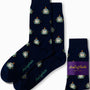 Space helmet print socks in navy blue base by AusCufflinks
