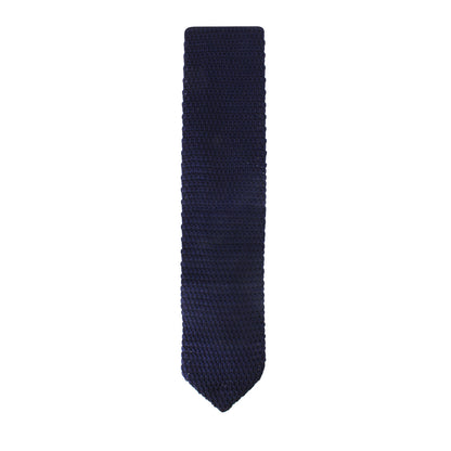 Navy Knitted Skinny Tie