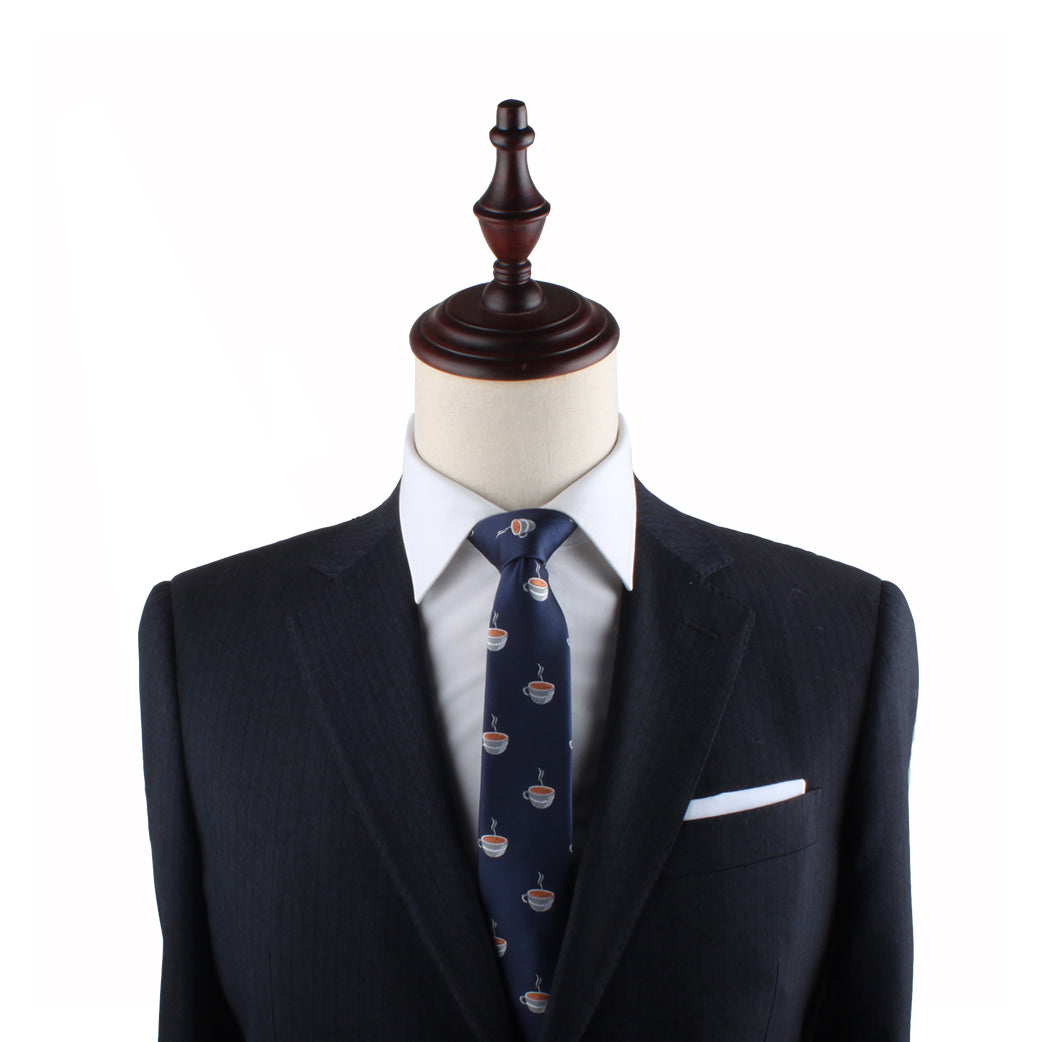 A mannequin exuding style in a Coffee Skinny Tie suit.
