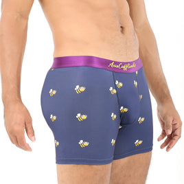 A man wearing Bee Underwear with bees on it.