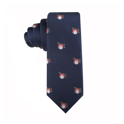 A Drums Skinny Tie with a Santa Claus on it.