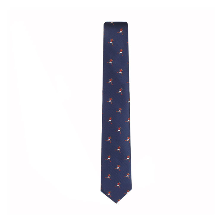 A stylish Athletics Skinny Tie with orange birds on it.