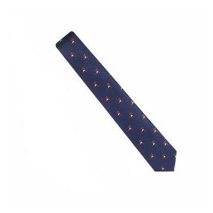 A stylish Athletics Skinny Tie with a red and orange pattern.