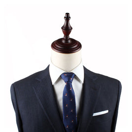 A stylish suit and the Athletics Skinny Tie on a mannequin dummy.