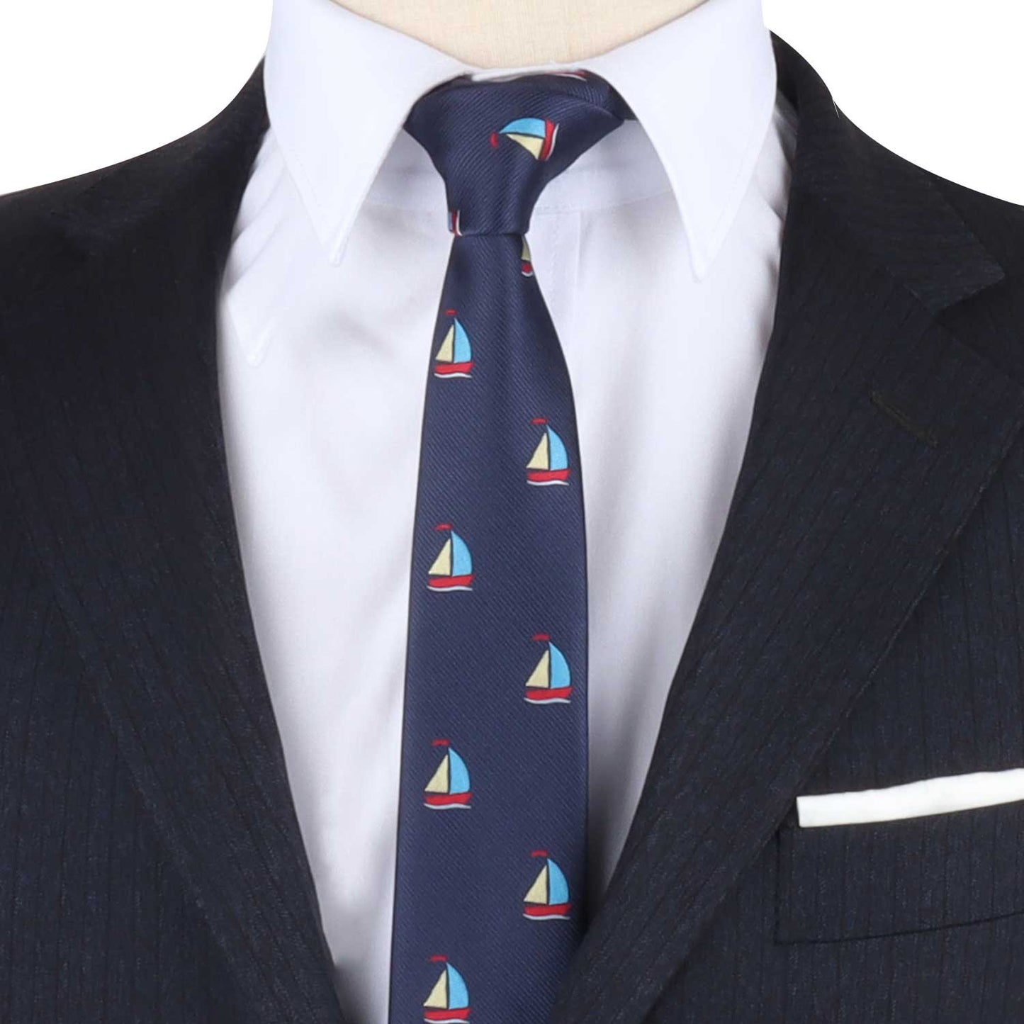 Sail Boat Skinny Tie