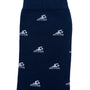 Swimming Socks in navy blue, featuring a wave-washed style with a pattern of small, white wave designs.