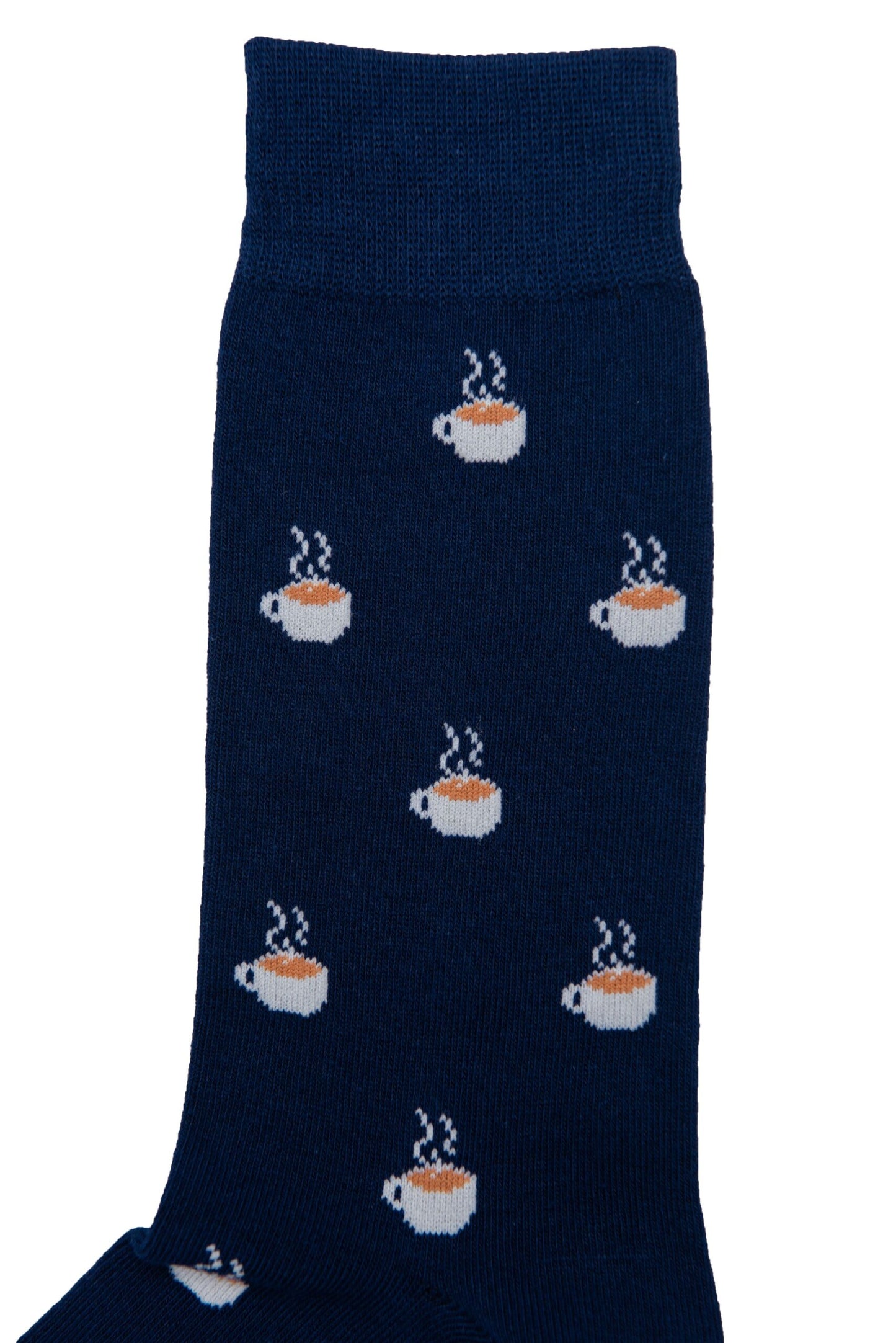 A Coffee Socks with coffee cup pattern.