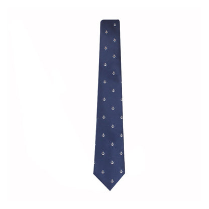 An Anchor Skinny Tie with white stars and exploration.