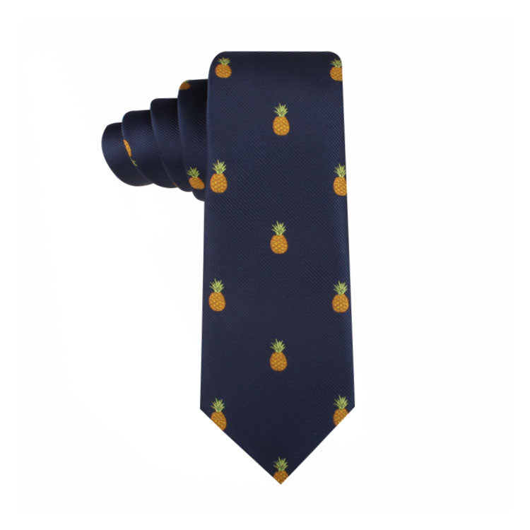 A Pineapple Skinny Tie exudes modern elegance with a touch of tropical allure.