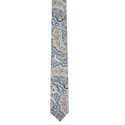 Blue Paisley Skinny Tie