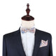 Blue Latte Brown Paisley Bow Tie and Pocket Square Set