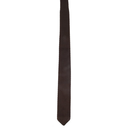 Brown Knitted Skinny Tie