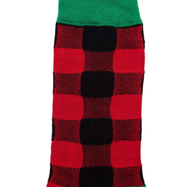 A red and black Cross Hatch Stripes sock.