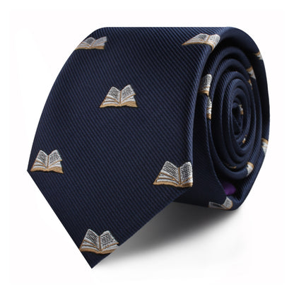 A refined fashion tie featuring a Book Skinny Tie design.