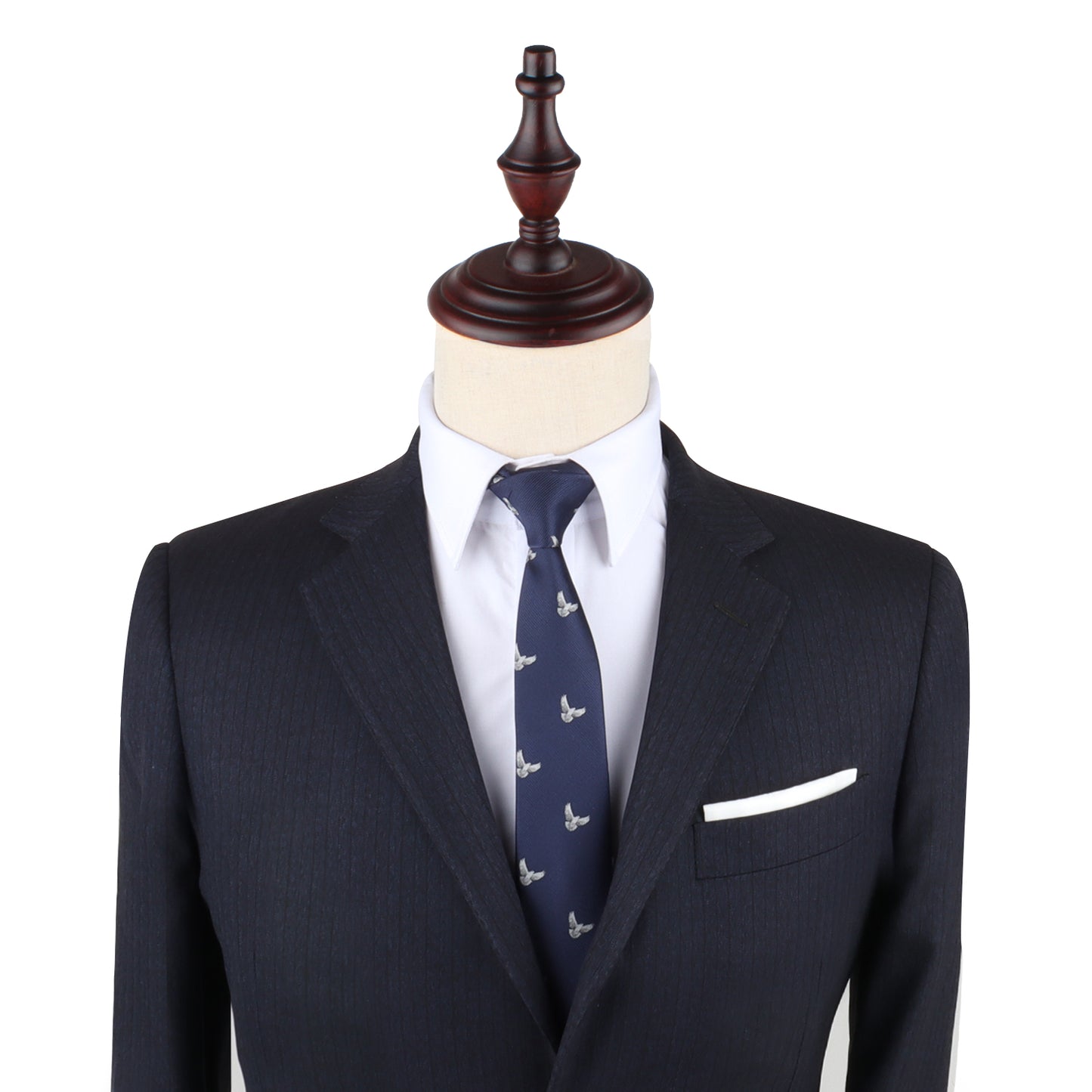 A symbolic mannequin exuding style in a Dove Skinny Tie.
