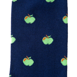 An Apple Sock with green apples on it.