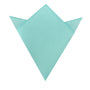 An Aqua Pocket Square elegantly folded into a diamond shape, showcasing two pointed flaps at the top.