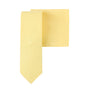 The Yellow Cotton Business Tie & Pocket Square Set stands out brilliantly against a white background, exuding elegance in every detail.