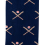 A unique pair of Crossed Baseball Socks featuring baseball bats.