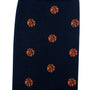 A black and orange Basketball Socks.