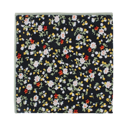 Black Red Yellow Multi Floral Cotton Bow Tie & Pocket Square