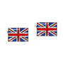 The British Union Jack Flag Cufflinks, shaped in a rectangular design, offer a polished touch of patriotic flair to any outfit.