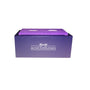 A purple AusCufflinks box with a detachable lid, against a white background, elegantly displays silver Cards Cufflinks. Perfect for poker fans and adding flair to casino events.