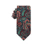 A Carpe diem Paisley Skinny Cotton Tie on a white background.