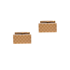The Silver Checkered Cufflinks feature a square design with a checkered pattern set against a white background. Ideal for formal occasions, these stylish men's accessories add elegance to any outfit.