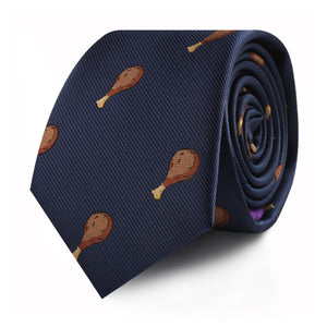 A modern Chicken Skinny Tie in navy base
