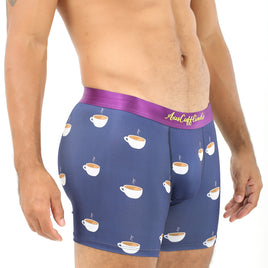 A man wearing Coffee Underwear with maximum coziness.
