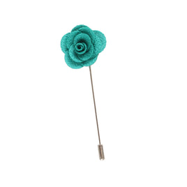 Coral Green Flower Lapel Pin