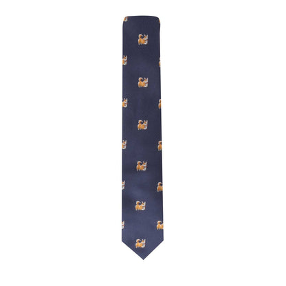 A Corgi Gift Tie with a cat on it.