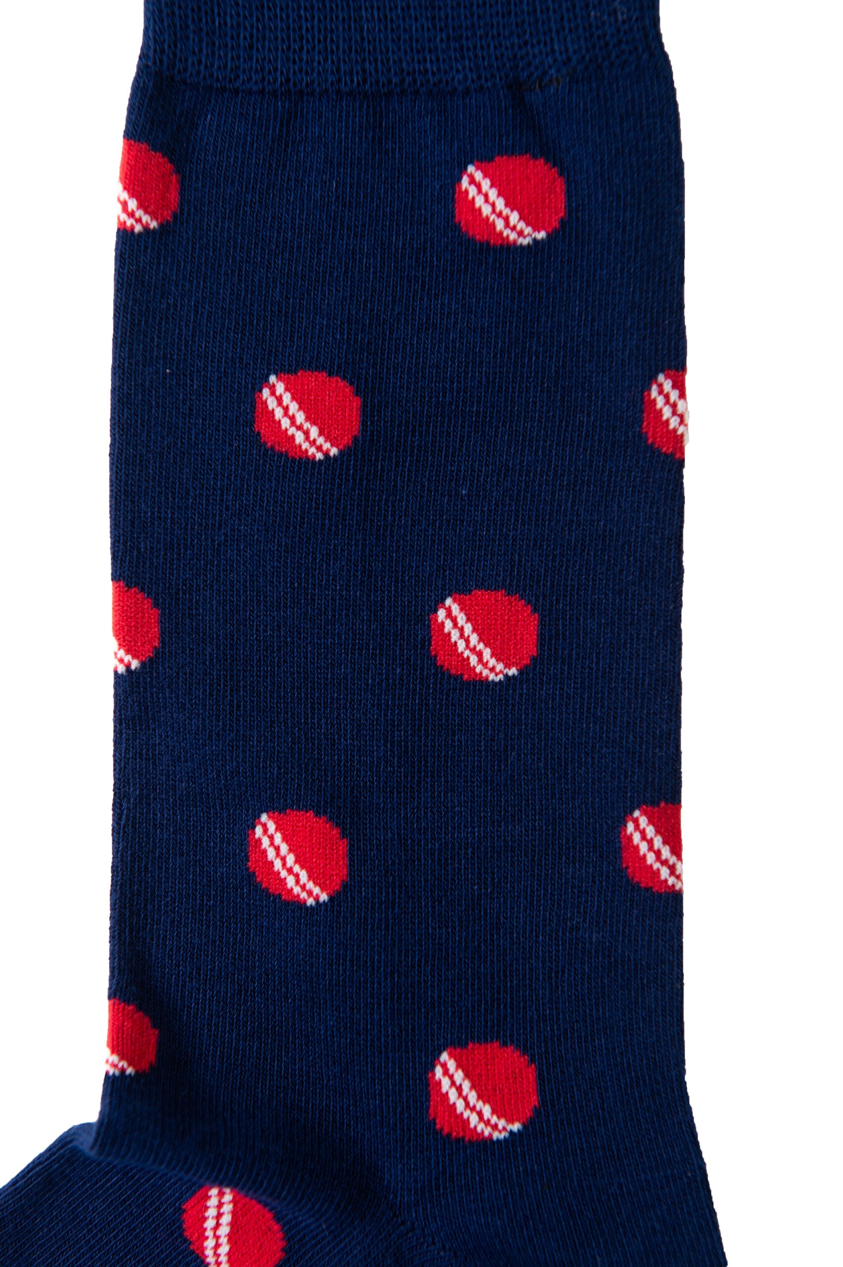 A blue and red Cricket Sock +Socks.