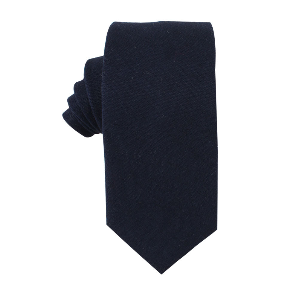 Dark Forest Navy Skinny Cotton Tie