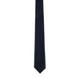 The Dark Forest Navy Skinny Cotton Tie, showcased against a white background, embodies an air of grace with its slim, straight design.