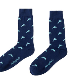A pair of blue Dolphin Socks.