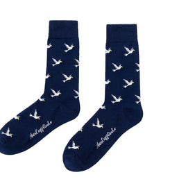 Dove socks featuring white birds.