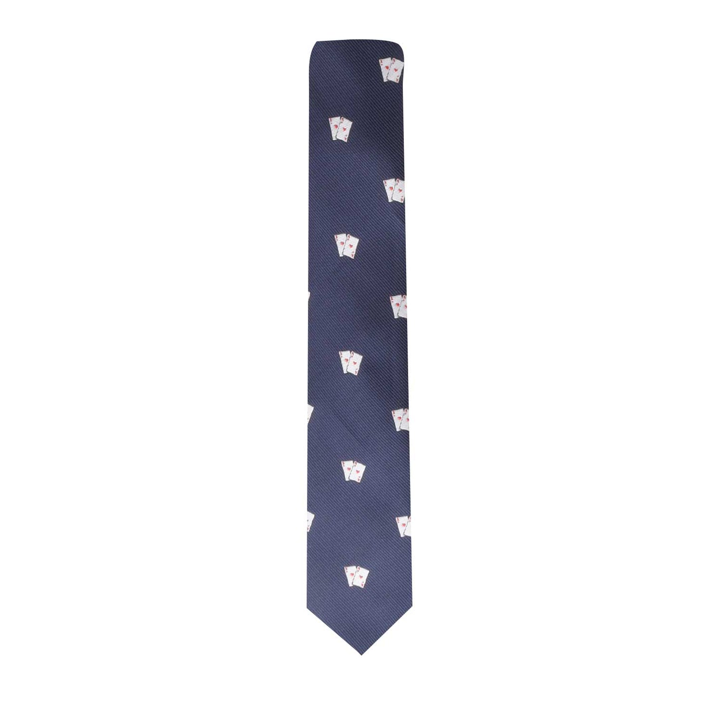 Elevate your style with the Gamblers Tie, featuring a playful pattern of small, white and red fish motifs.