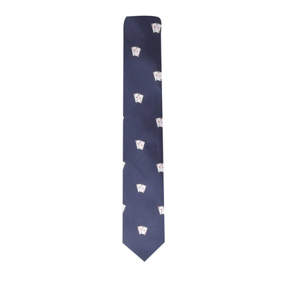 Elevate your style with the Gamblers Tie, featuring a playful pattern of small, white and red fish motifs.