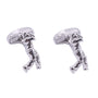 The Golf Swing Cufflinks, designed as stylized abstract figures striking a pose with each having a rounded base, exude an aura of sophisticated style.