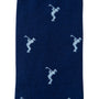 A Golf Swing Blue Sock with a white horse on it.