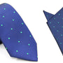 Navy Green Polka Dot Business Tie & Pocket Square Set