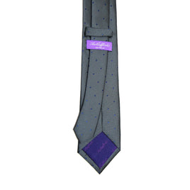 Navy Polka Dot Grey Skinny Tie